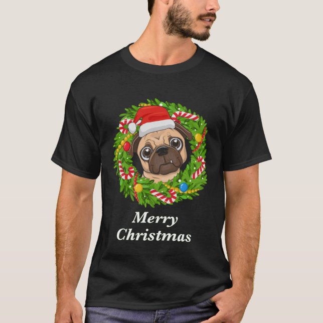 Pug Christmas  For Dog  Men Women Kids T-Shirt (Front)