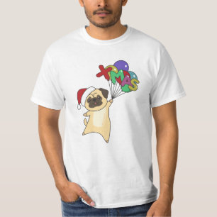 Pug Christmas Snow Winter Animals Dogs T-Shirt
