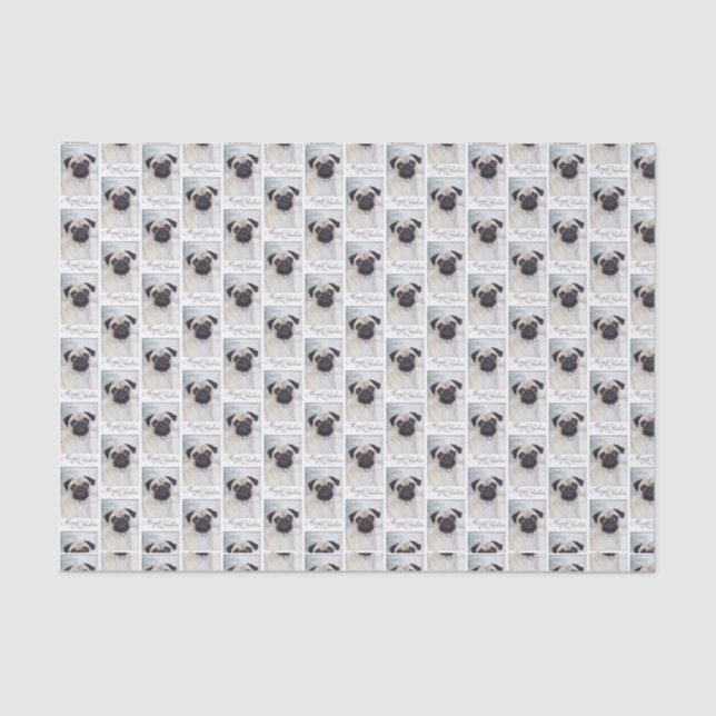 Pug Christmas Tissue Paper (Front)
