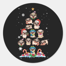 Pug Christmas Tree Dog Santa Merry Pugmas Xmas