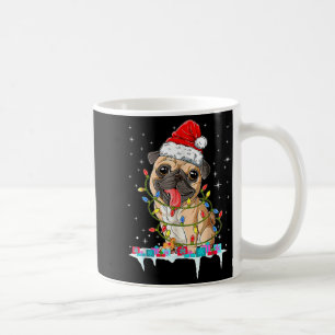Pug Christmas Tree Lights Santa Dog Xmas  Coffee Mug