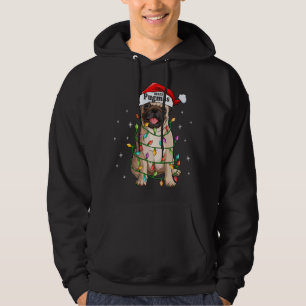 Pug Christmas Tree Lights Santa Dog Xmas Funny Mer Hoodie