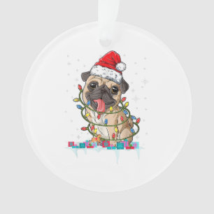 Pug Christmas Tree Lights Santa Dog Xmas Gifts Boy Ornament