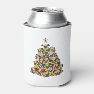 Pug Christmas Tree Merry Dogmas Cute  Can Cooler