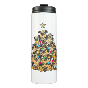 Pug Christmas Tree Merry Dogmas Cute  Thermal Tumbler