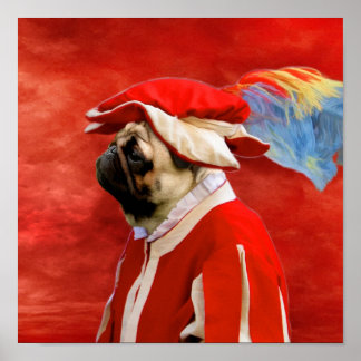 Pug Civil War Soldier Print