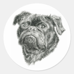 Pug Classic Round Sticker