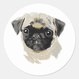 Pug Classic Round Sticker