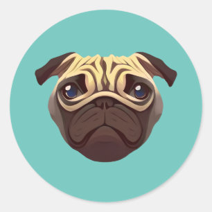 Pug Classic Round Sticker