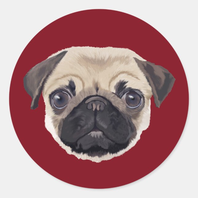 Pug Classic Round Sticker (Front)