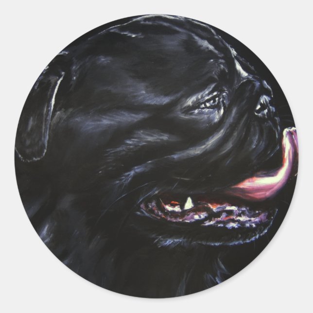 Pug Classic Round Sticker (Front)