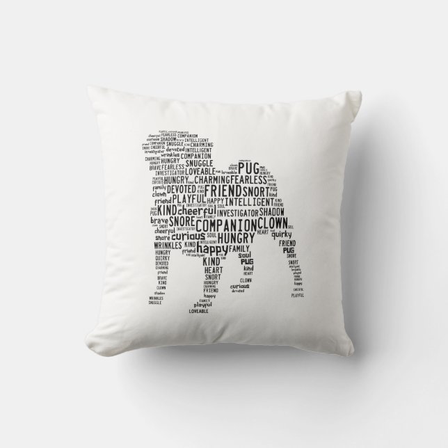 Pug Cloud Pillow (Front)
