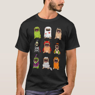 Pug Collection Happy Pug-o-ween Halloween Spooky C T-Shirt