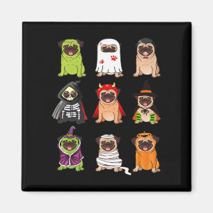 Pug Collection Happy Pugoween Halloween Spooky Cos Magnet