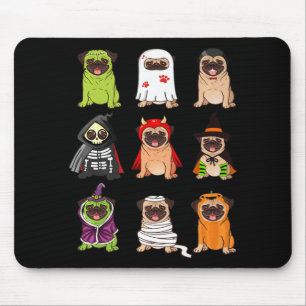 Pug Collection Happy Pugoween Halloween Spooky Cos Mouse Pad