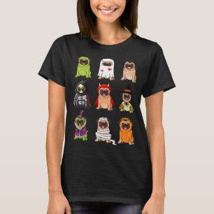 Pug Collection Happy Pugoween Halloween Spooky Cos T-Shirt