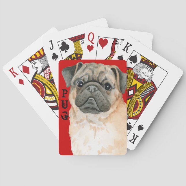 Pug Color Block Playing Cards (Back)