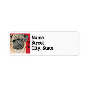 Pug Colour Block Return Address Label