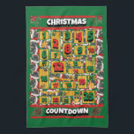 Pug Countdown Christmas Advent Calendar Dog Tea Towel<br><div class="desc">Pug Countdown Christmas Advent Calendar Dog kitchen towel features a watercolor of a Pug with a Christmas hat and a dog Christmas collar. Funny design for Dog Lovers!</div>