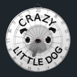 Pug Crazy Little Dog Dartboard<br><div class="desc">Pug, the crazy little dog! A cute face of a cartoon pug. Available on t-shirts, mugs, stickers and more.</div>