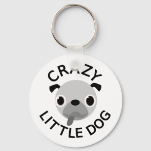 Pug Crazy Little Dog Key Ring