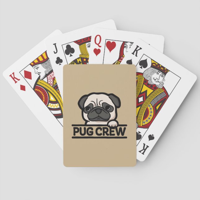 PUG CREW – Funny & Cute Pug Lover Gift Playing Cards (Back)