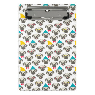 Pug – cute dog in Christmas Mini Clipboard