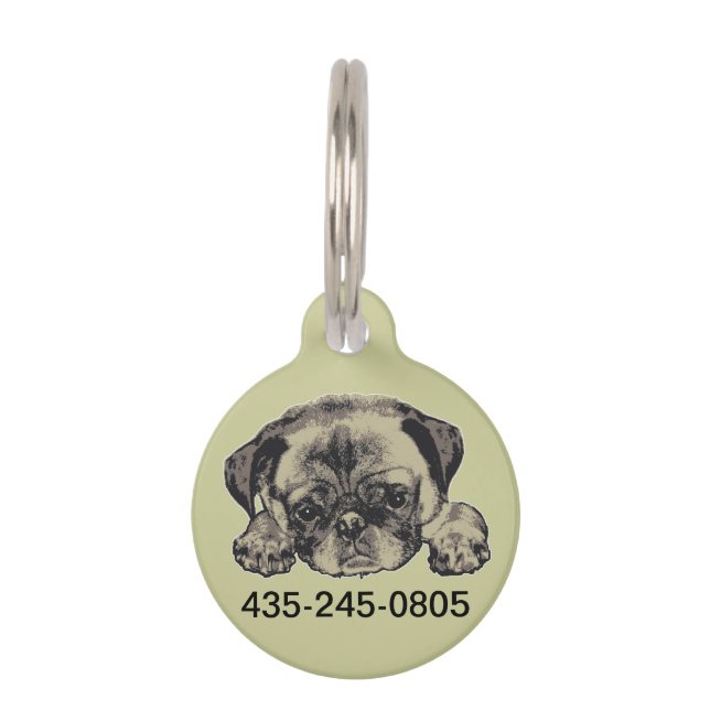 Pug cutie pet tag (Front)