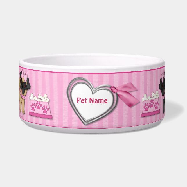 Pug Cuties Pink Stripe - Customise (Front)
