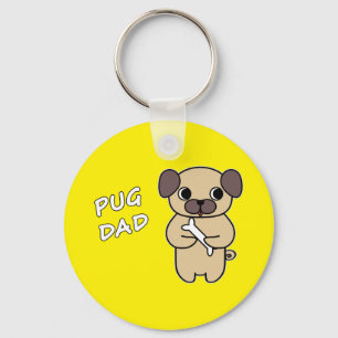 PUG DAD - Bright Yellow Key Ring