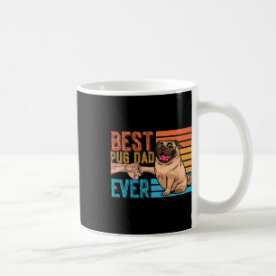 Pug Dad Ever Father's Day Daddy Papa Pug  Coffee Mug