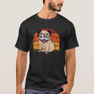 Pug Dad Fathers Day Retro Dog Puppy Doggie Pet Ani T-Shirt