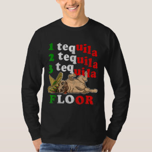 Pug Dad Funny Father's Day Gift 1 2 3 Tequila Floo T-Shirt