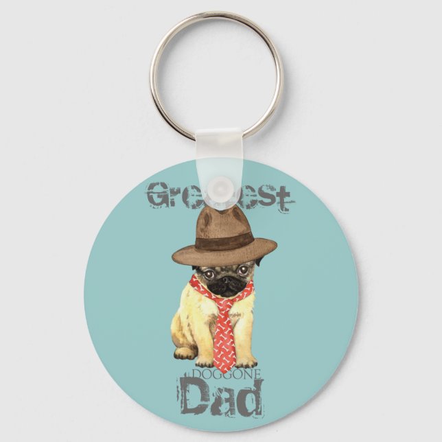 Pug Dad Key Ring (Front)