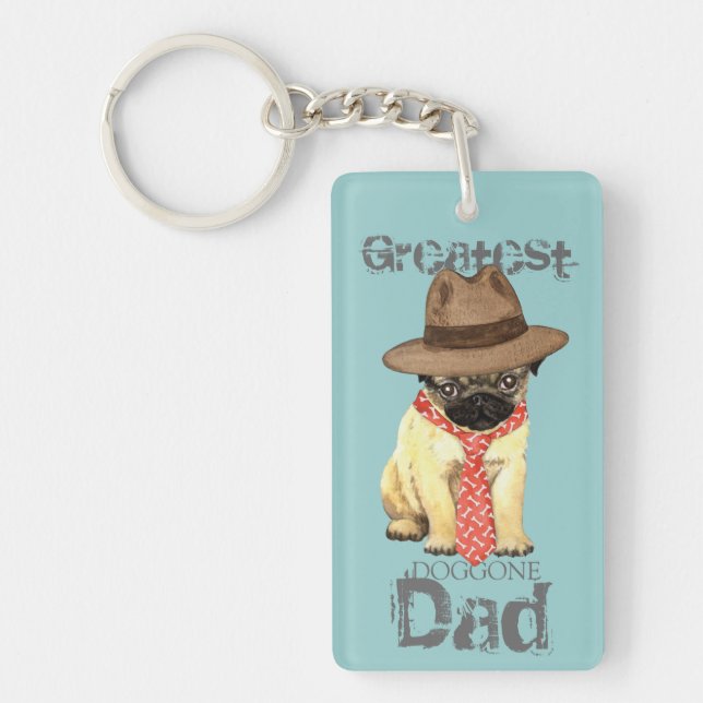 Pug Dad Key Ring (Front)