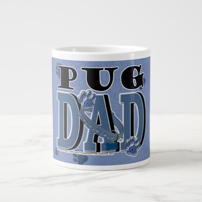 Pug DAD Large Coffee Mug (Front)