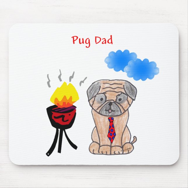 Pug Dad Mousepad (Front)