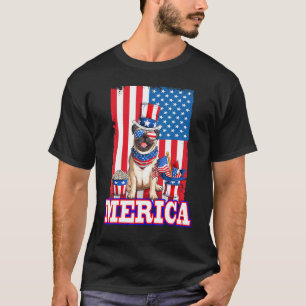 Pug Dad Mum 4th Of July American Flag Merica Dog T-Shirt