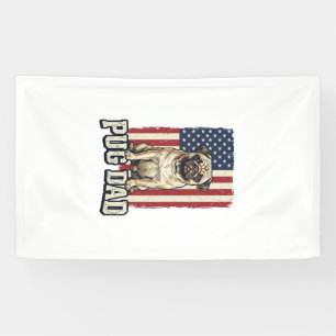 Pug Dad Patriotic Vintage Engraving Dog Shirt Desi Banner