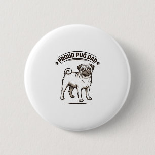 Pug Dad Shirt Vintage Engraving Dog Father Design_ 6 Cm Round Badge
