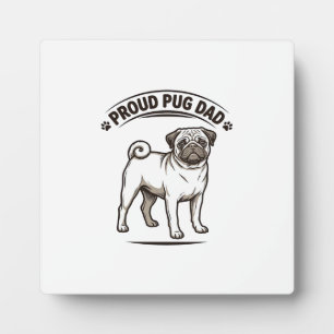 Pug Dad Shirt Vintage Engraving Dog Father Design_ Plaque