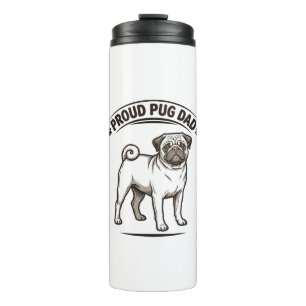 Pug Dad Shirt Vintage Engraving Dog Father Design_ Thermal Tumbler