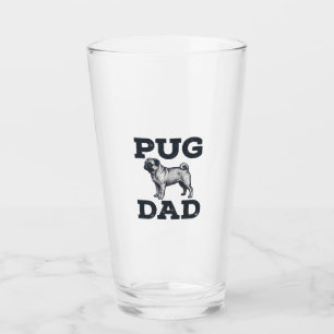 Pug Dad Vintage Engraving Dog Lover Shirt Design_1 Glass
