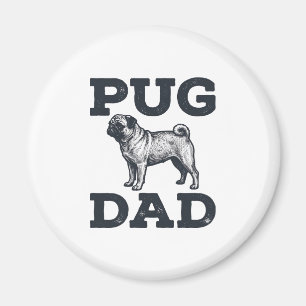 Pug Dad Vintage Engraving Dog Lover Shirt Design_1 Magnet
