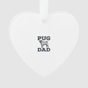 Pug Dad Vintage Engraving Dog Lover Shirt Design_1 Ornament