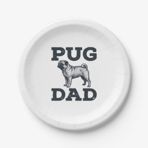 Pug Dad Vintage Engraving Dog Lover Shirt Design_1 Paper Plate