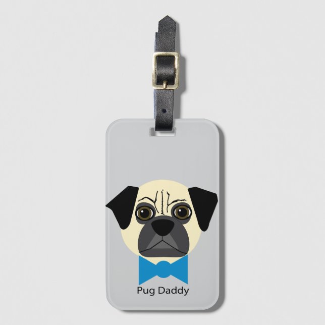 Pug Daddy Luggage Tag (Front Vertical)