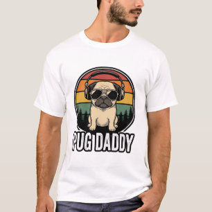 Pug Daddy Vintage Sunset Dog Vector Shirt Design_1