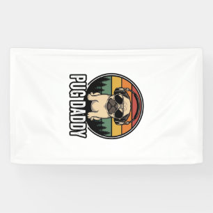 Pug Daddy Vintage Sunset Dog Vector Shirt Design_1 Banner