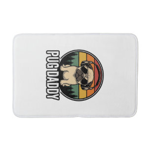 Pug Daddy Vintage Sunset Dog Vector Shirt Design_1 Bath Mat